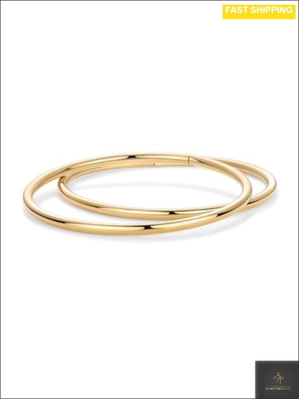 14K Gold Plated Stainless Steel Bangle Bracelet Set Waterproof
